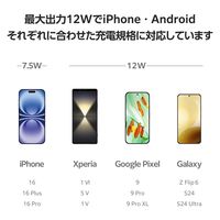 ワイヤレス充電器 Qi認証 12W/10W/7.5W/5W 卓上 充電器 薄型 ピンク W-QA28PN エレコム 1個（直送品）