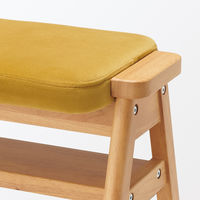 無印良品 再生ポリエステル混 木製スタッキングスツール マスタード 幅４９．３×奥行３７×高さ４４ｃｍ 良品計画