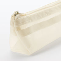 無印良品 ナイロンメッシュペンケース マチ付 約幅１８５×高さ５０×マチ４０ｍｍ アイボリー 良品計画