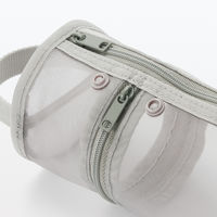 無印良品 ナイロンメッシュ縦でも横でも使えるペンケース 約直径７５×高さ１７７ｍｍ グレー 良品計画