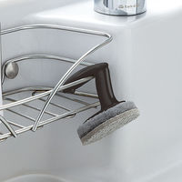 水だけで洗える シンク用スポンジ 本体＋スポンジ 水アカ・油汚れ キズつけにくい ブラック 日本製 1個 まめいた