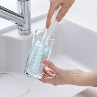 泡立つボトル洗い たためるハンドル スポンジが外せる 冷水筒・コップ洗いに 1個 まめいた