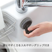 水だけで洗える シンク用スポンジ 本体＋スポンジ 水アカ・油汚れ キズつけにくい ブラック 日本製 1セット（1個×5） まめいた