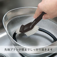 排水口洗い 排水口・三角コーナー洗いに 先端ブラシが底まで届く ブラック 日本製 1セット（1個×5）まめいた