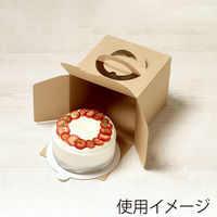 サガシキ ケーキ箱 エコクラフトデコ箱5号 H150 4582673772379 1セット(50枚入)（直送品）