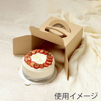 サガシキ ケーキ箱 エコクラフトデコ箱4号 H130 4582673772430 1セット(50枚入)（直送品）