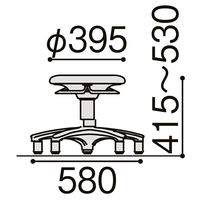 【設置込】イトーキ サポートスツール 背なし グライド（固定）脚 ストロングブルー PCK-1105PV-A3 1脚（直送品）