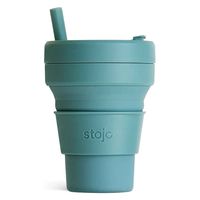 stojo タンブラー BIGGIE 470ml 持ち運び 蓋付き ストロー付き 折りたためる EUCALYPTUS 422673 1個（直送品）