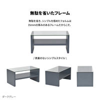 【軒先渡し】B.Bファニシング Noko ガラスセンターテーブル 幅750×奥行400×高さ370mm NKTB0266MOLGY 1台（直送品）