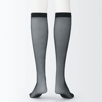 【レディース】無印良品 婦人 サポートタイプ ２０デニール ひざ下丈ストッキング（３足組） ２３～２５ｃｍ 黒 良品計画