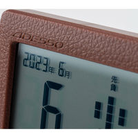 アデッソ レザー調デスクカレンダー電波時計 DCC-365DBR 1台（直送品）