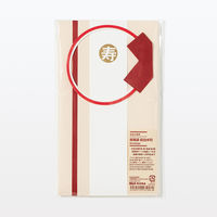 無印良品 金封お祝用 祝儀袋 紅白水引 中袋・短冊（寿・祝・無地）各１枚 短冊用テープ・封緘シール付 1セット（1個×2）