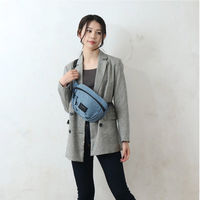 センバドー はっ水ナイロンウエストボディバッグ BK 623-7551 1個（直送品）