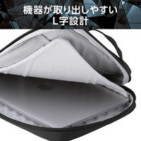 エレコム パソコンケース 13.3インチ ハンドル付 縦型 衝撃吸収 撥水加工 黒 ZSBーIBPRVP13BK 1個