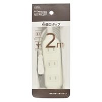 オーム電機 4個口タップ 2m 00-1677 1個（直送品）