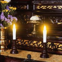 旭電機化成 燭台付安心のろうそく(小)(電池無) ブラウン ろうそく型LEDライト ARO-4202N DB 1個（直送品）