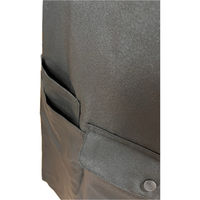 ZacZac 多機能付きエステルツイル無地サイドボタンエプロン LLサイズ ブラック 300463 1枚（直送品）