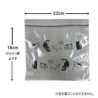フリーザーバッグ M 約18×22cm ねこ柄 食品保存袋 小分け袋 冷凍・冷蔵対応 1セット（1箱（10枚入）×10）まるき