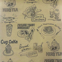 クッキングシート 25cm×2.5m スケッチ柄 電子レンジ・オーブン可 1セット（1本×10）まるき