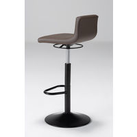 well-be ハイスツール（昇降式）ブラック塗装× 背付ブラウン 座面高さ615～740mm 幅392mm　1脚　【ハイチェア】