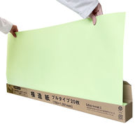 今村紙工 方眼入　カラー模造紙　プルタイプ　1箱（20枚入）　グリーン MZーG