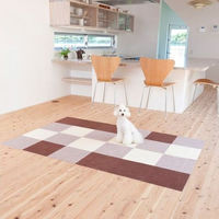 ワタナベ工業 吸着カーペット ループぴたマット 9枚入 30×30cm ローズ 1セット（9枚入×2）