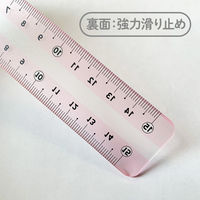 直線サポート定規 しっかり線ビキ 15cm ゼロスタート目盛り すべり止め加工 さくらんぼ SHJ-15-CH 1セット(1個×5)（直送品）