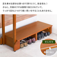 【軒先渡し】萩原 手摺り付き玄関踏み台 VH-7938LBR-W 1台（直送品）