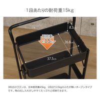 エイ・アイ・エス 折りたたみワゴン 幅455×奥行305×高さ890mm ブラック XOW-4589BK 1台（直送品）