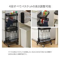 エイ・アイ・エス スリムワゴン4段 幅396×奥行315×高さ930mm ブラック XSW-3094BK 1台（直送品）