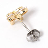 プチリボンモチーフピアス ゴールド LAKOLE/ラコレ