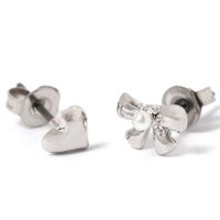 ミニハートピアス5点セット シルバー LAKOLE/ラコレ