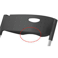 【軒先渡し】アイリスチトセ 水平スタッキング折りたたみチェア　トリプルクッションタイプ　ブルー/ブラック　1脚　パイプ椅子　折り畳みイス（直送品）