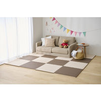 アイリスオーヤマ マット ジョイントマット 60×60cm 厚み2cm リバーシブル JMRV-69 モカブラウン/ベージュ 1セット(9枚入)