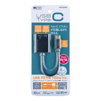 ナカバヤシ TypeーC　PD対応　イヤホン変換ケーブル　ブラック SADーCE05PBK 1個