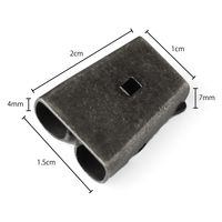 日本紐釦貿易(Nippon Chuko) ループタイ 止め金具 約H2×W1.5×D0.4cm 4個入り アンティークシルバー A6-5-A（直送品）