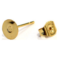 日本紐釦貿易(Nippon Chuko)NBK 台付きピアス 台6mm 30組入 ゴールド KE156-30 1セット(30組)（直送品）