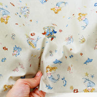 日本紐釦貿易(Nippon Chuko) 人魚姫 リストストーリーシリーズ プリント生地 シーチング ピンク 巾約108cm×1mカット C（直送品）