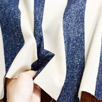 日本紐釦貿易(Nippon Chuko) キャンバス生地 CRAFT VILLAGE ボーダー ベージュ 巾約110cm×4mカット IBK（直送品）