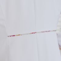 LAURA ASHLEY（ローラアシュレイ） ドクターコート レディス 長袖 ホワイト／ピンク 3L LW103-12 1枚（直送品）