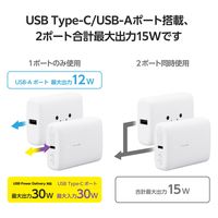 モバイルバッテリー 10000mAh 大容量 USB-C×1 A×1 しろちゃん DE-C69L-10000WF エレコム 1個（直送品）
