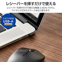 ワイヤレスマウス 無線 2.4GHz 光学式 3ボタン Lサイズ 簡易包装 黒 M-K8DRBK エレコム 1個（直送品）