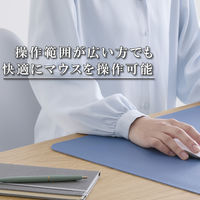 デスクマット マウス対応 ソフトレザー 大型 ズレにくい 水拭き可 ブルー MP-XDM04LBU エレコム 1個（直送品）