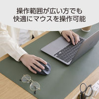 デスクマット マウス対応 ソフトレザー リバーシブル 大型 水拭き可 カーキ×ネイビー MP-DM05KHNV エレコム 1個（直送品）