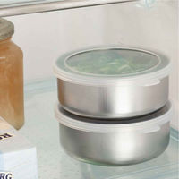 下村企販 保存容器 300ml ステンレスふた付保存容器 丸型 2個入 409202 1個（直送品）