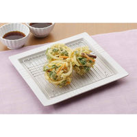 下村企販 プレート 網付き 25cm スクエアディッシュ 磁器 423336 1個（直送品）