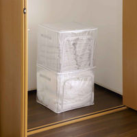 東洋ケース 収納ボックス 折りたたみ つみつみボックス L 幅50×奥行40×高さ42cm クリア 442608 1個（直送品）