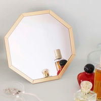 パラデック スタンド&ウォールミラー 八角形ミラー SSサイズ 15×15cm オクタム ゴールド 450685 1個（直送品）