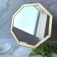 パラデック スタンド&ウォールミラー 八角形ミラー Sサイズ 20×20cm オクタム ゴールド 450687 1個（直送品）