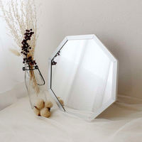 パラデック スタンド&ウォールミラー 八角形ミラー Sサイズ 20×20cm オクタム シルバー 450688 1個（直送品）